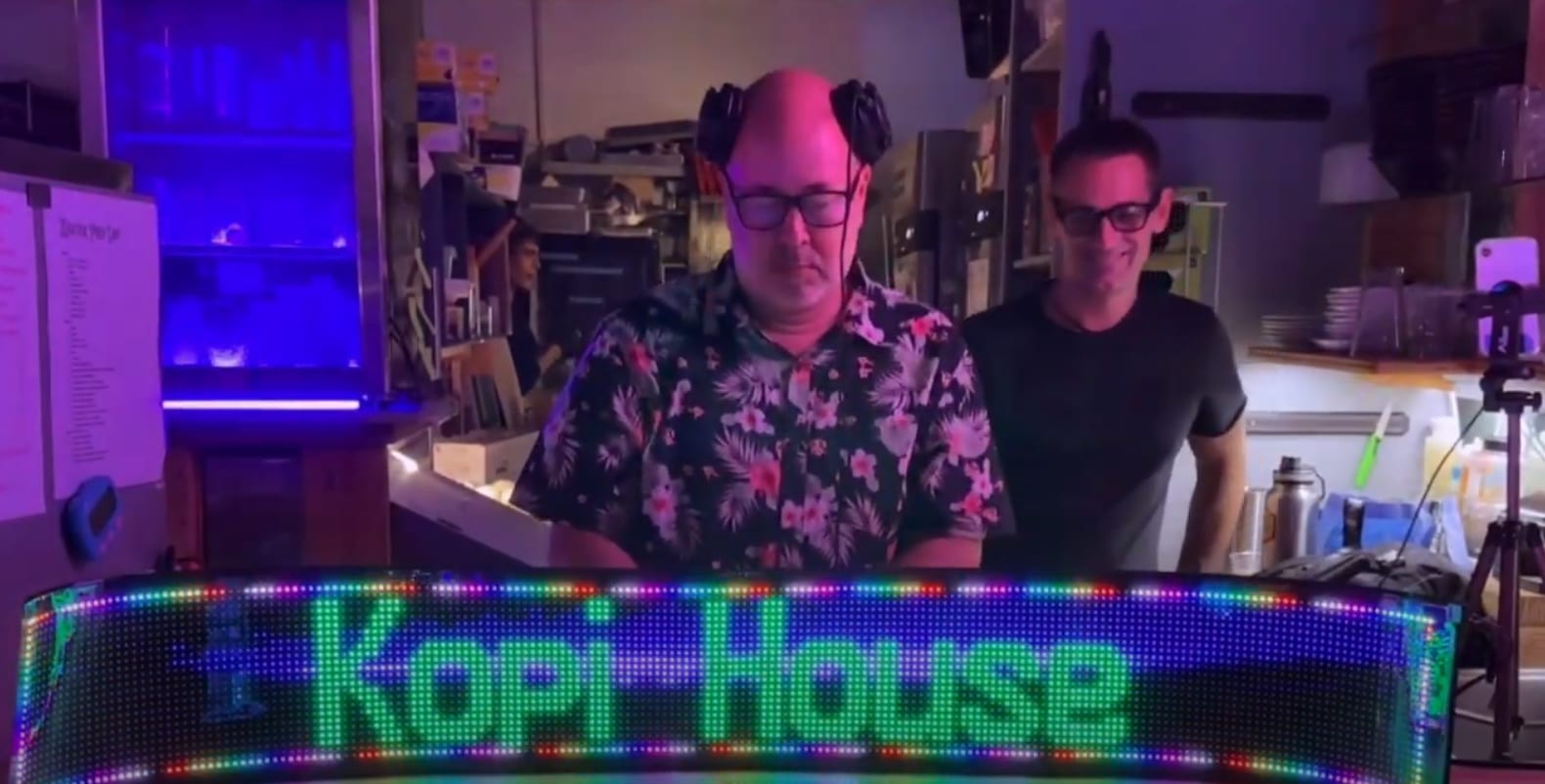Kopi House in lights at the booth, September 26.